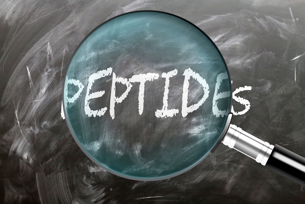 peptides written on a blackboard
